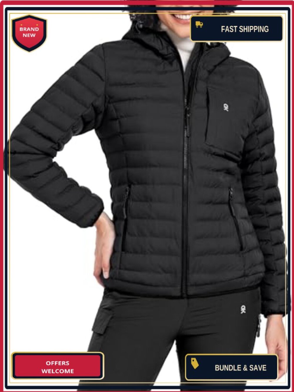 Women's Warm Waterproof Puffer Jacket Hooded Windproof Winter Coat with